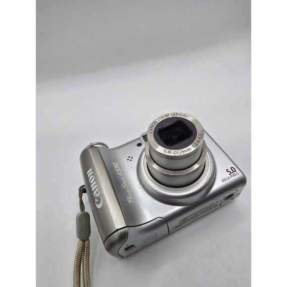 Canon PowerShot A530 5.0MP Digital Camera Silver READ-Small Black Line On Screen - Picture 2 of 16